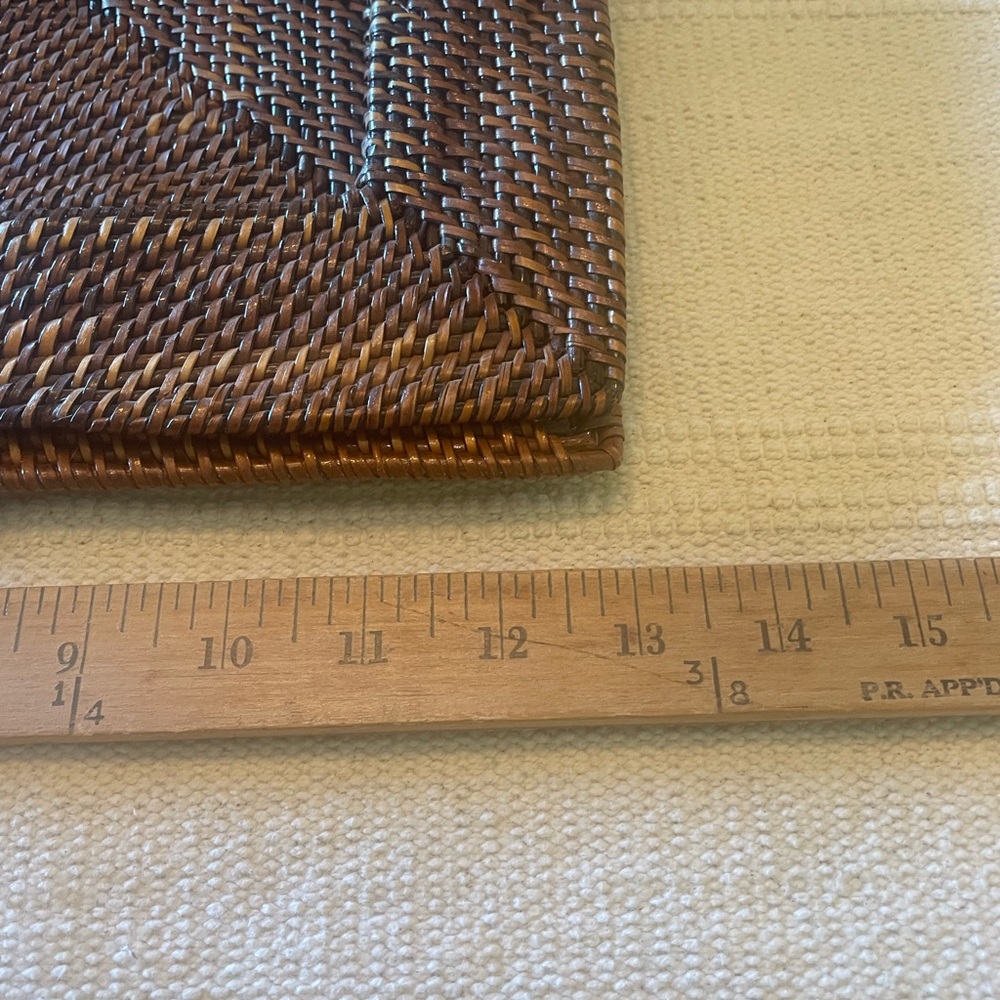 Williams Sonoma Hand-Woven Rattan Chargers • Linen Napkins & Napkin Rings - Picture 10 of 12